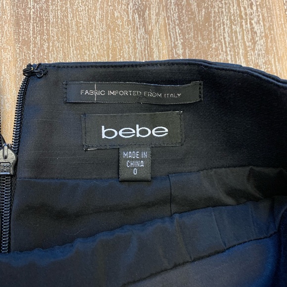 Bebe Black Sateen Pencil Skirt 0 - Picture 2 of 4